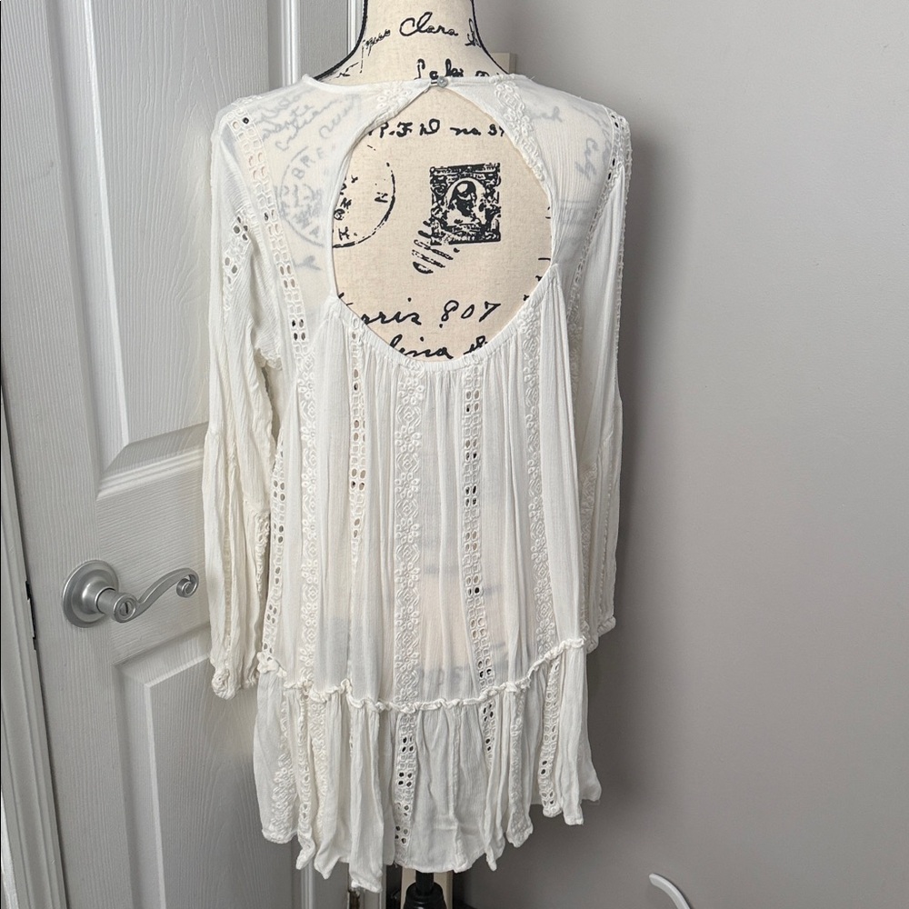 Free People Elegant White Lace Women's Top - Picture 7 of 10